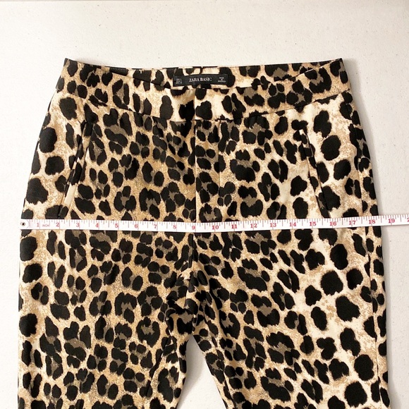 Zara Basic Leopard Print Ankle Pants Size Small - Picture 8 of 8